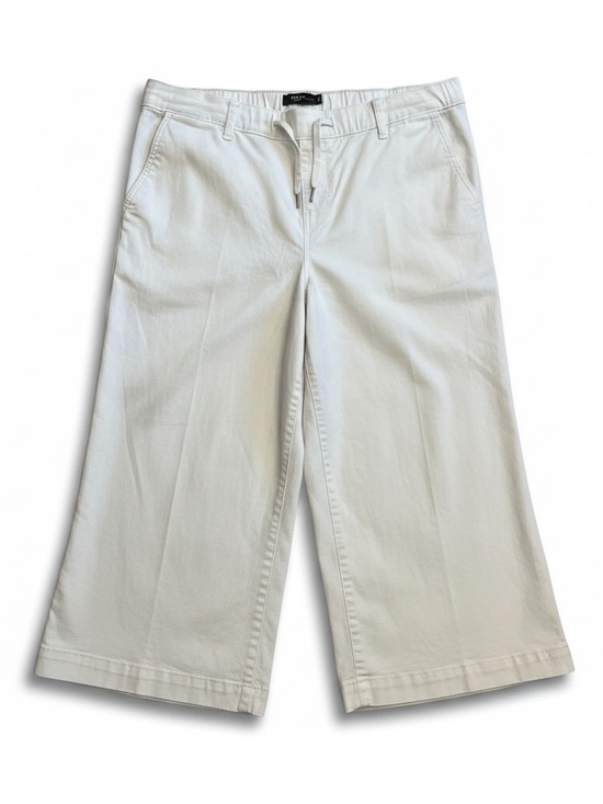 Torrid Curve Denim - Torrid Cropped Wide-Leg Jeans in White with Drawstring Waist